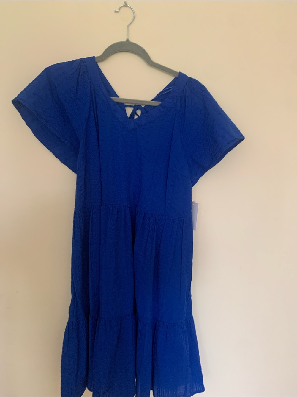 Sonoma Blue Tiered Dress with Back Tie